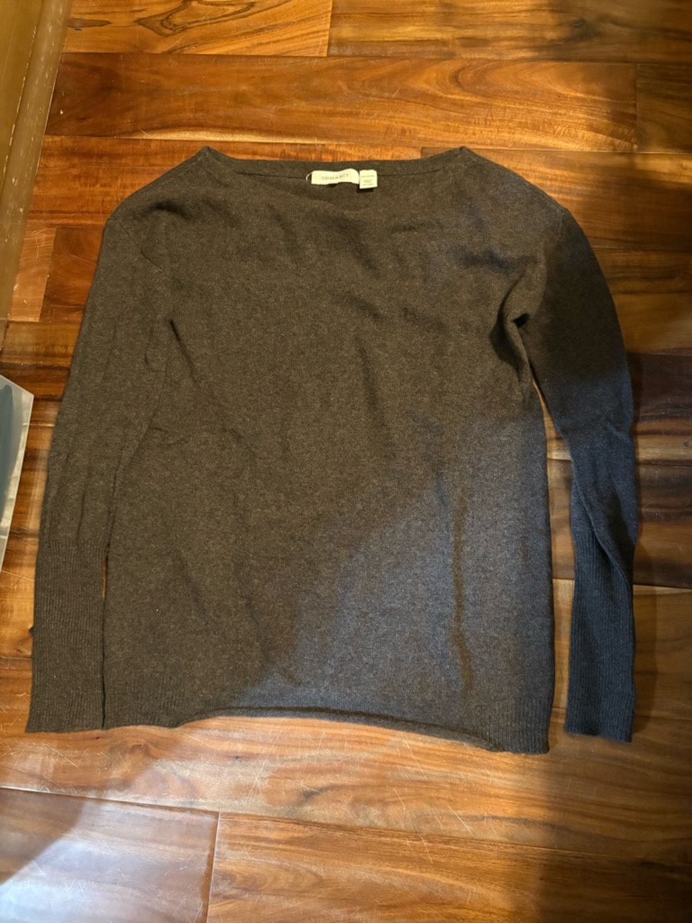 Inhabit 100% Cashmere Sweater Brown Long Sleeve Lightweight Knit Size S P (0845)